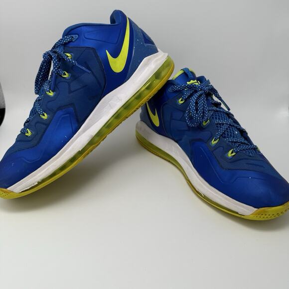 Size 10.5 - Men's Nike Max LeBron 11 Low Sprite White Blue (642859-471) - Picture 6 of 9